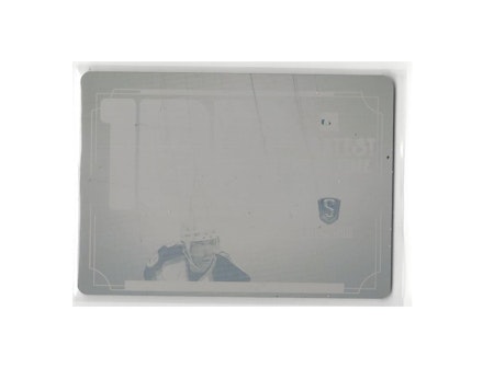 2016-17 ITG Stickwork 100 Greatest of All Time Yellow Printing Plate #GAT32 Joe Sakic (150-X121-AVALANCHE)