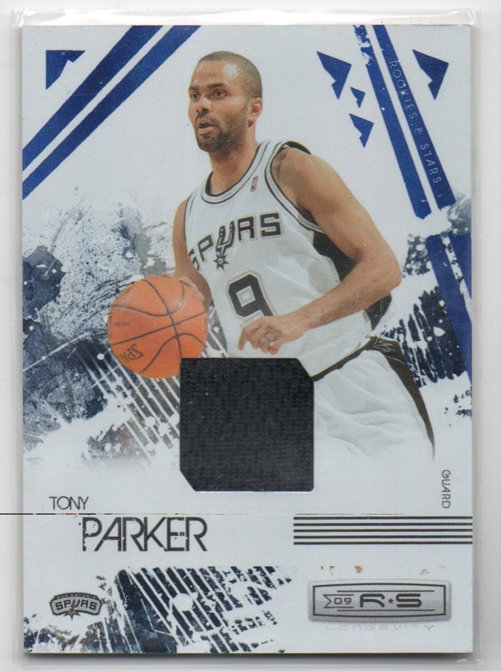 2009-10 Rookies and Stars Longevity Materials Sapphire #86 Tony Parker (50-X57-NBASPURS)