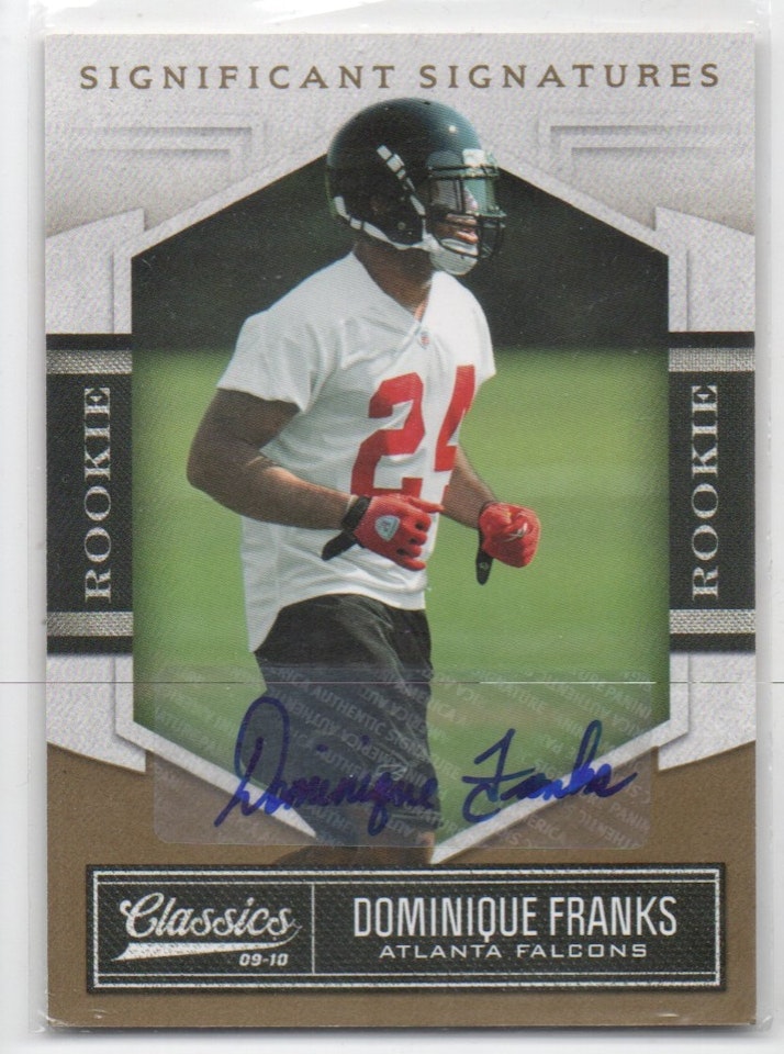 2010 Classics Significant Signatures Gold #135 Dominique Franks (30-X67-NFLFALCONS)