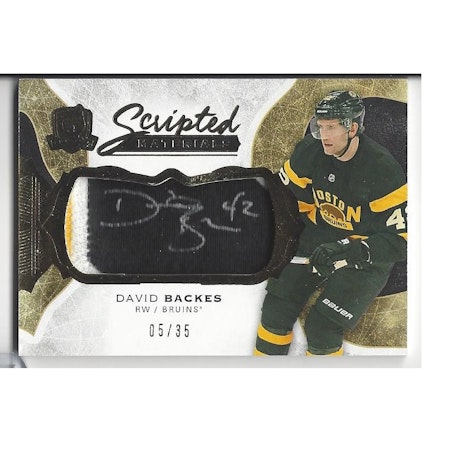 2016-17 The Cup Scripted Materials #SMDB David Backes (300-X114-BRUINS)