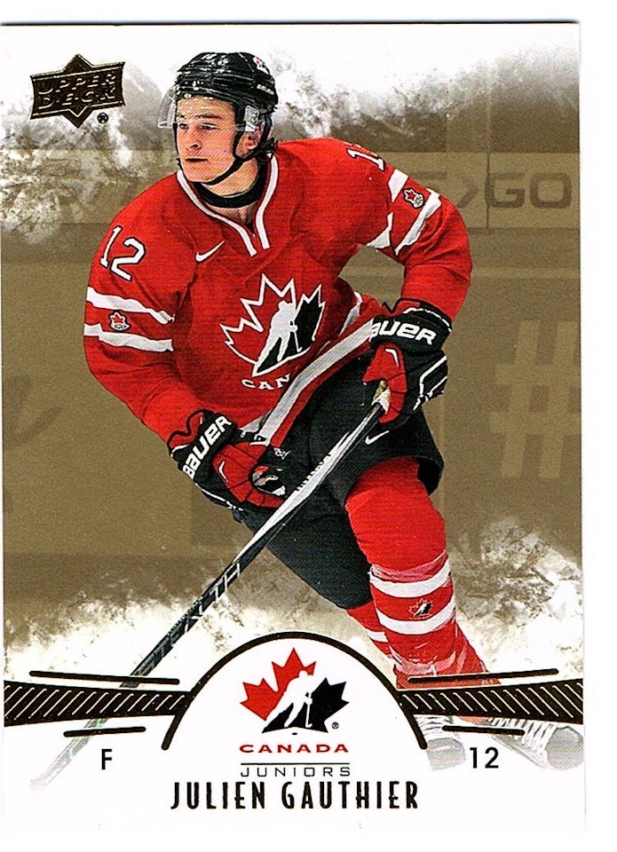 2016-17 Upper Deck Team Canada Juniors Gold #37 Julien Gauthier (10-X19-CANADA)