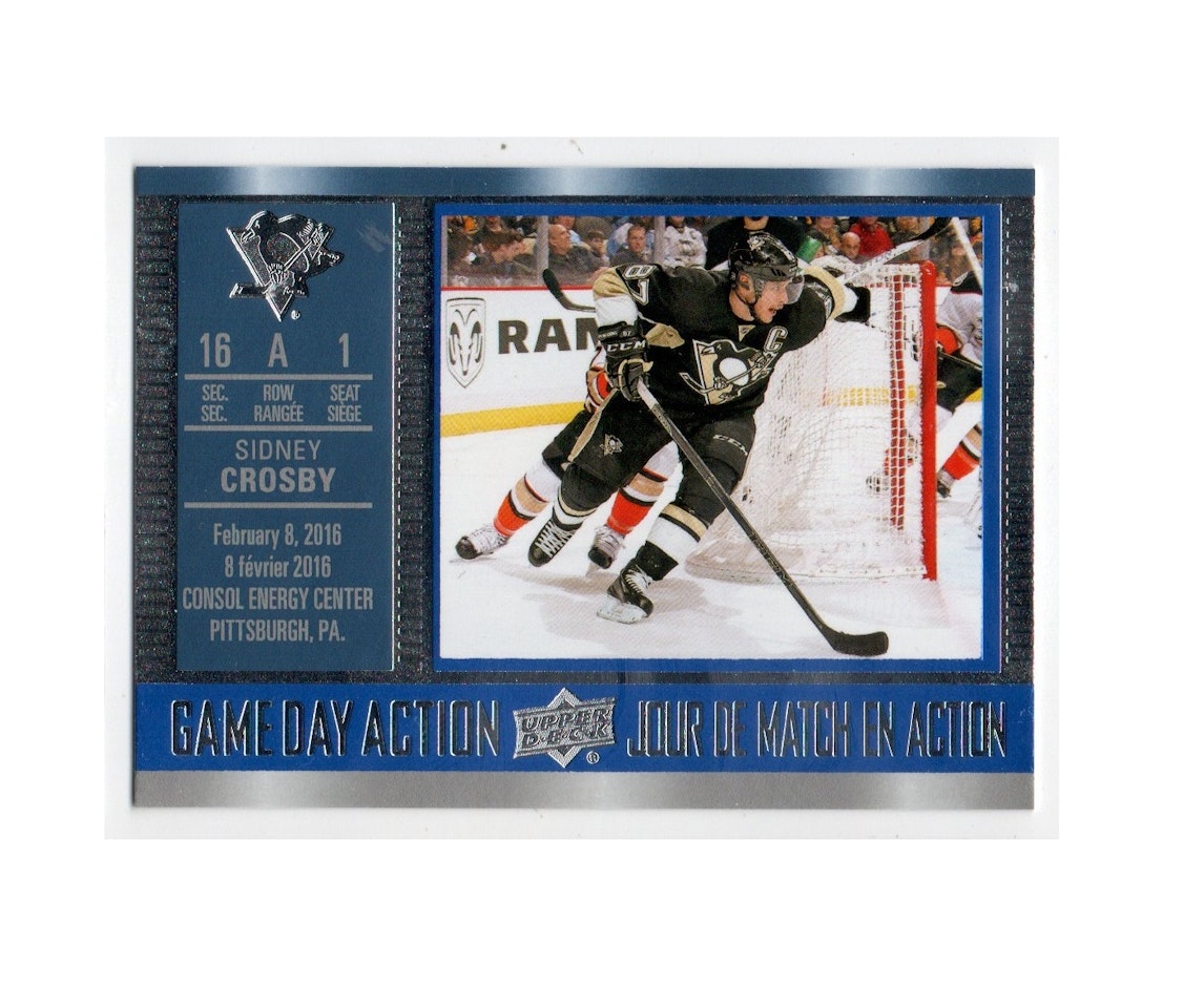 2016-17 Upper Deck Tim Hortons Game Day Action #GDA10 Sidney Crosby (40-X205-PENGUINS)