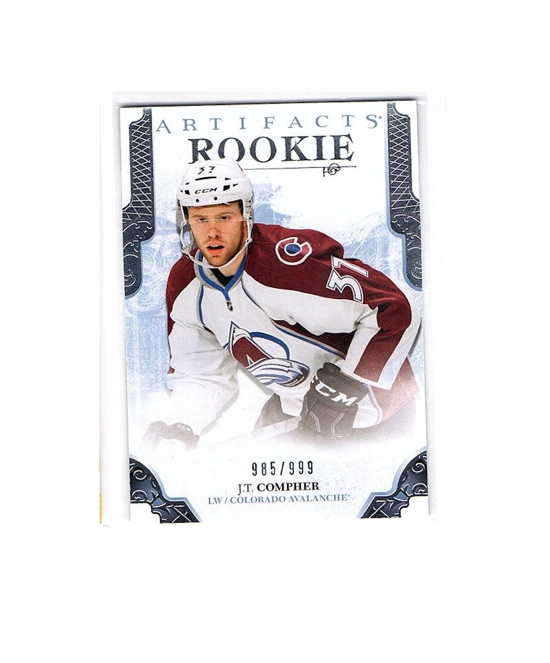 2017-18 Artifacts #166 J.T. Compher RC (25-X100-AVALANCHE)