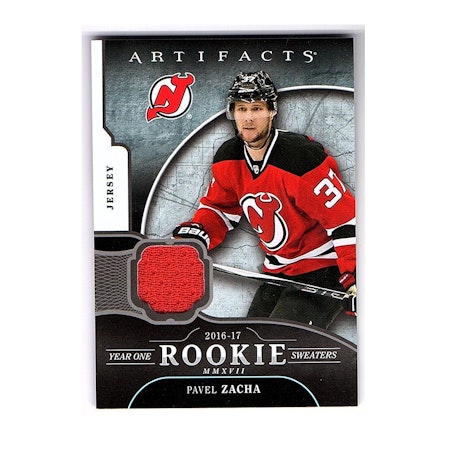 2017-18 Artifacts Year One Rookie Sweaters #RSPZ Pavel Zacha C (40-X34-DEVILS)