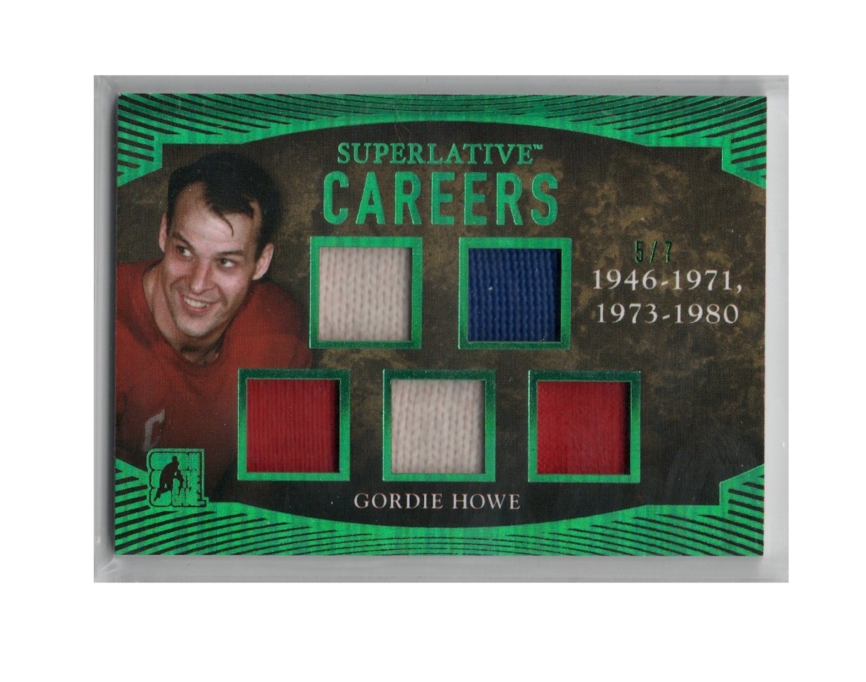 2017-18 ITG Superlative Careers Spectrum Green #C08 Gordie Howe (500-X147-RED WINGS)