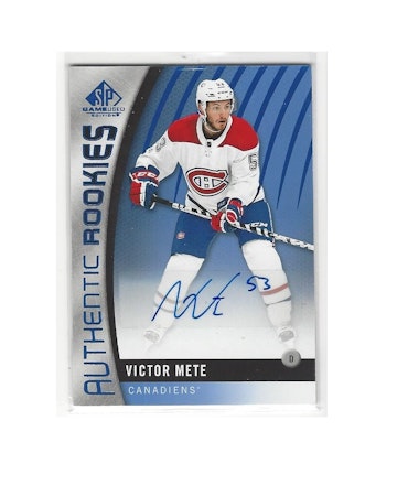 2017-18 SP Game Used Autographs Blue #88 Victor Mete C (150-254x8-CANADIENS)
