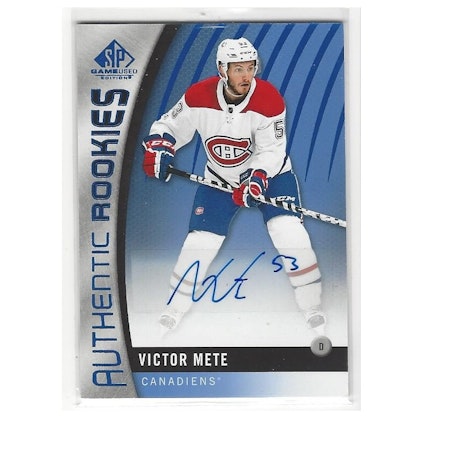2017-18 SP Game Used Autographs Blue #88 Victor Mete C (150-254x8-CANADIENS)