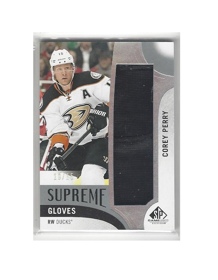 2017-18 SP Game Used Supreme Gloves #PAPE Corey Perry (300-X111-DUCKS)