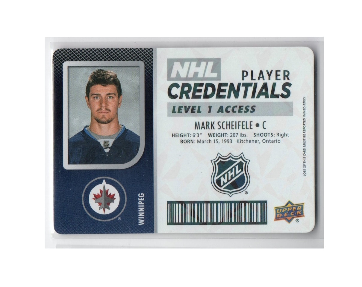 2017-18 Upper Deck MVP NHL Player Credentials Level 1 Access #NHLMS Mark Scheifele (15-X266-NHLJETS)