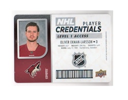 2017-18 Upper Deck MVP NHL Player Credentials Level 1 Access #NHLOE Oliver Ekman-Larsson (15-X62-COYOTES)