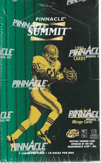 1996 Pinnacle SUMMIT NFL Football (18 Pack Hobby Box)