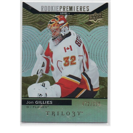 2017-18 Upper Deck Trilogy #64 Jon Gillies RC (15-X226-RC-SERIAL-FLAMES)