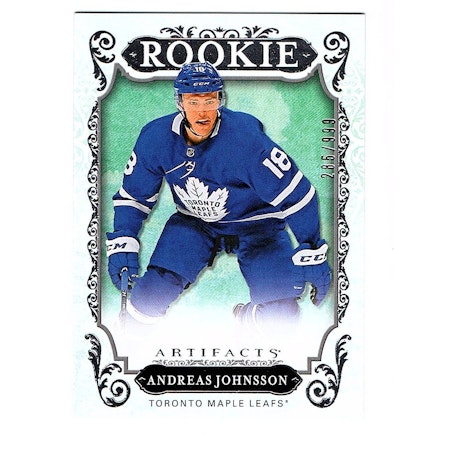 2018-19 Artifacts #179 Andreas Johnsson RC (50-X6-MAPLE LEAFS)