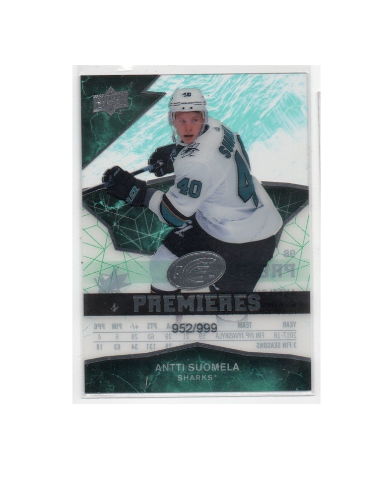 2018-19 Upper Deck Ice #98 Antti Suomela RC (25-X184-SHARKS)