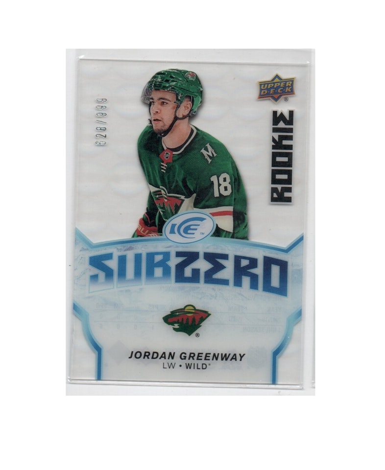 2018-19 Upper Deck Ice Sub Zero #SZ36 Jordan Greenway (20-X32-NHLWILD)