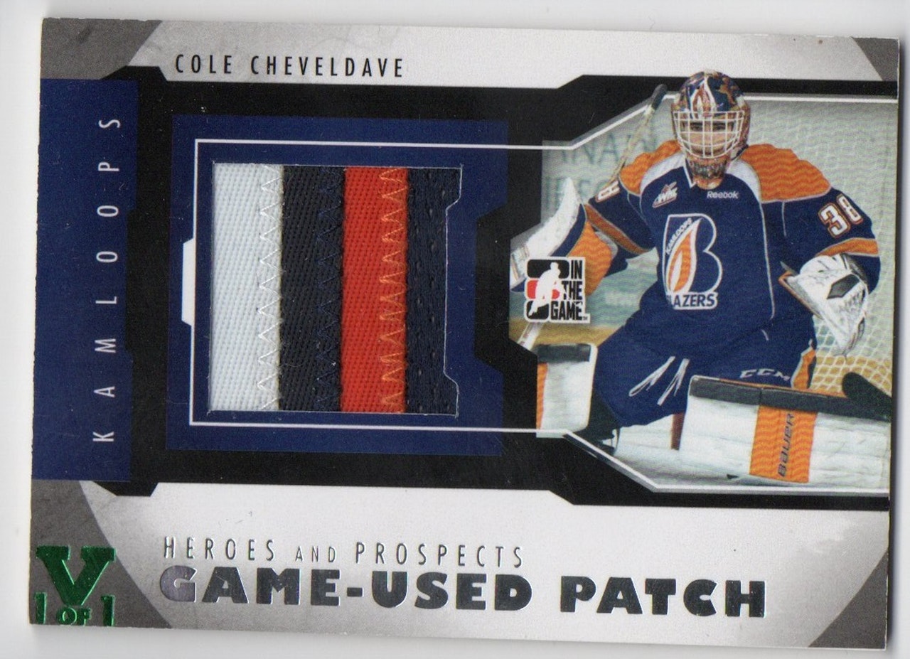 2012-13 ITG Heroes and Prospects Jersey Patches Silver #M07 Cole Cheveldave (100-X332-NHL)