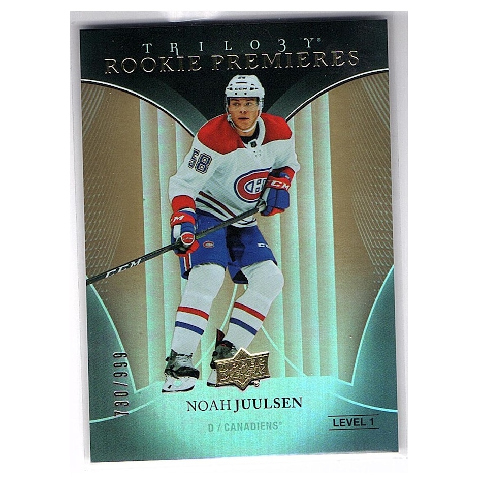 2018-19 Upper Deck Trilogy #71 Noah Juulsen RC (20-X100-CANADIENS)