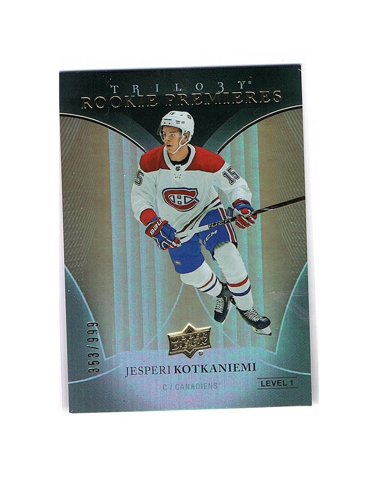 2018-19 Upper Deck Trilogy #78 Jesperi Kotkaniemi RC (80-X47-CANADIENS)