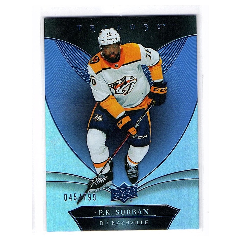 2018-19 Upper Deck Trilogy Blue #33 P.K. Subban (15-X100-PREDATORS)