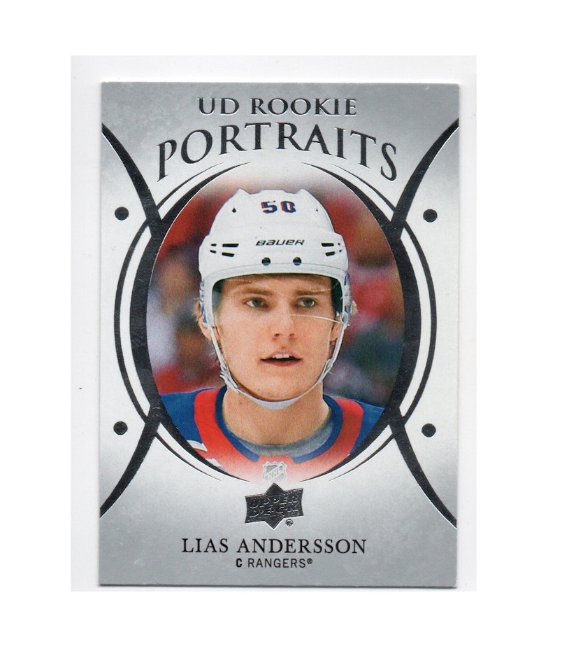 2018-19 Upper Deck UD Portraits #P49 Lias Andersson (10-D7-RANGERS)