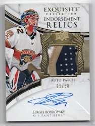 2019-20 Exquisite Collection Endorsements Relics #ERSB Sergei Bobrovsky (400-X337-NHLPANTHERS)