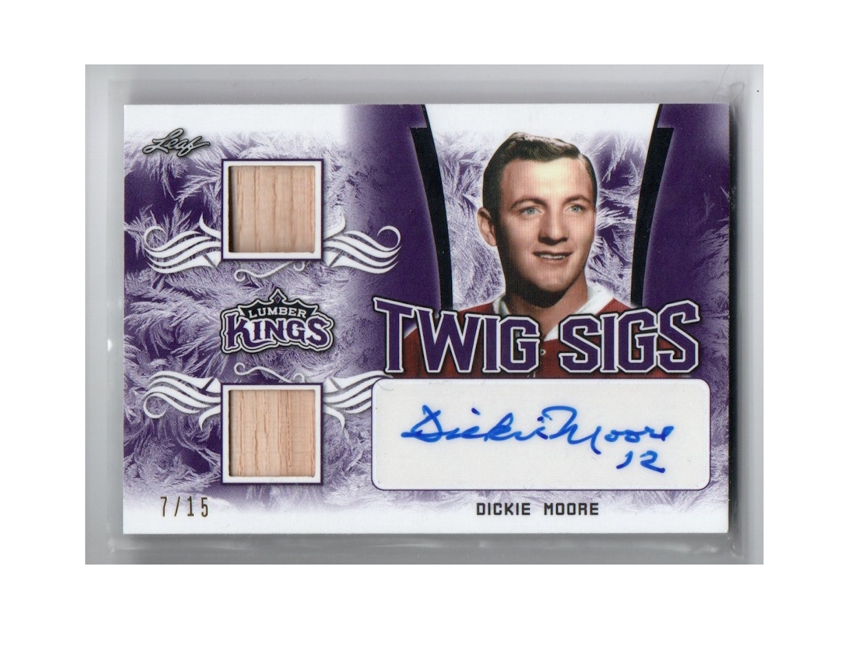 2019-20 Leaf Lumber Kings Twig Sigs Purple #TSDM1 Dickie Moore (300-X274-CANADIENS)