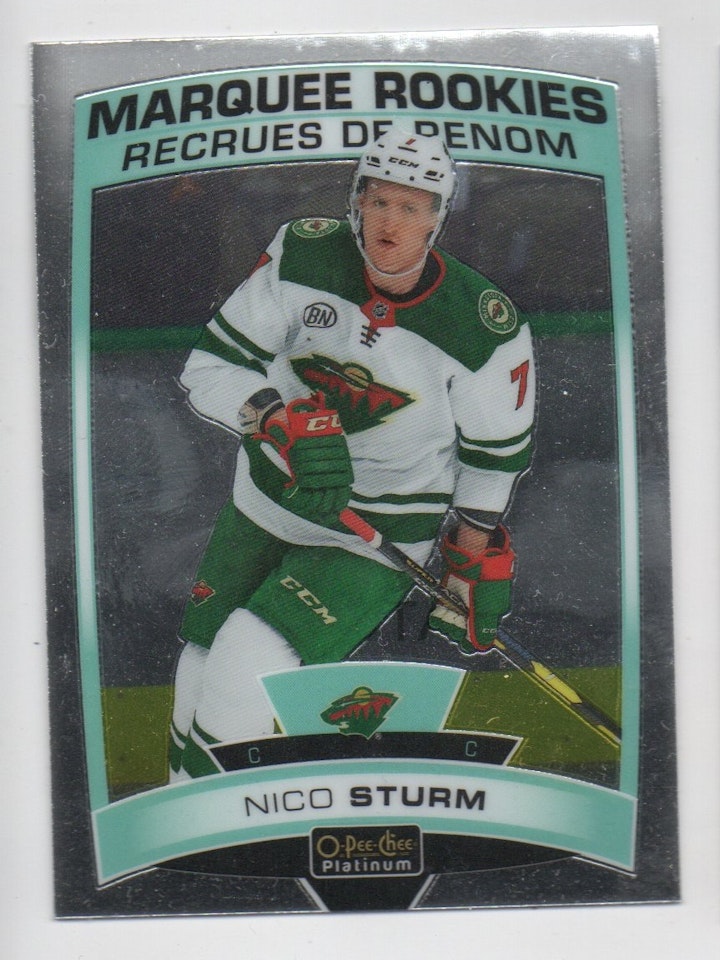 2019-20 O-Pee-Chee Platinum #163 Nico Sturm RC (10-X101-NHLWILD)