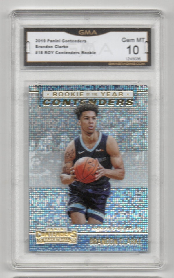 2019-20 Panini Contenders Rookie of the Year Contenders #18 Brandon Clarke (100-SLABBED1-NBAGRIZZLIES)