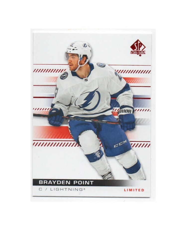 2019-20 SP Authentic Limited Red #21 Brayden Point (10-X66-LIGHTNING)