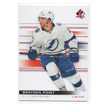 2019-20 SP Authentic Limited Red #21 Brayden Point (10-X66-LIGHTNING)