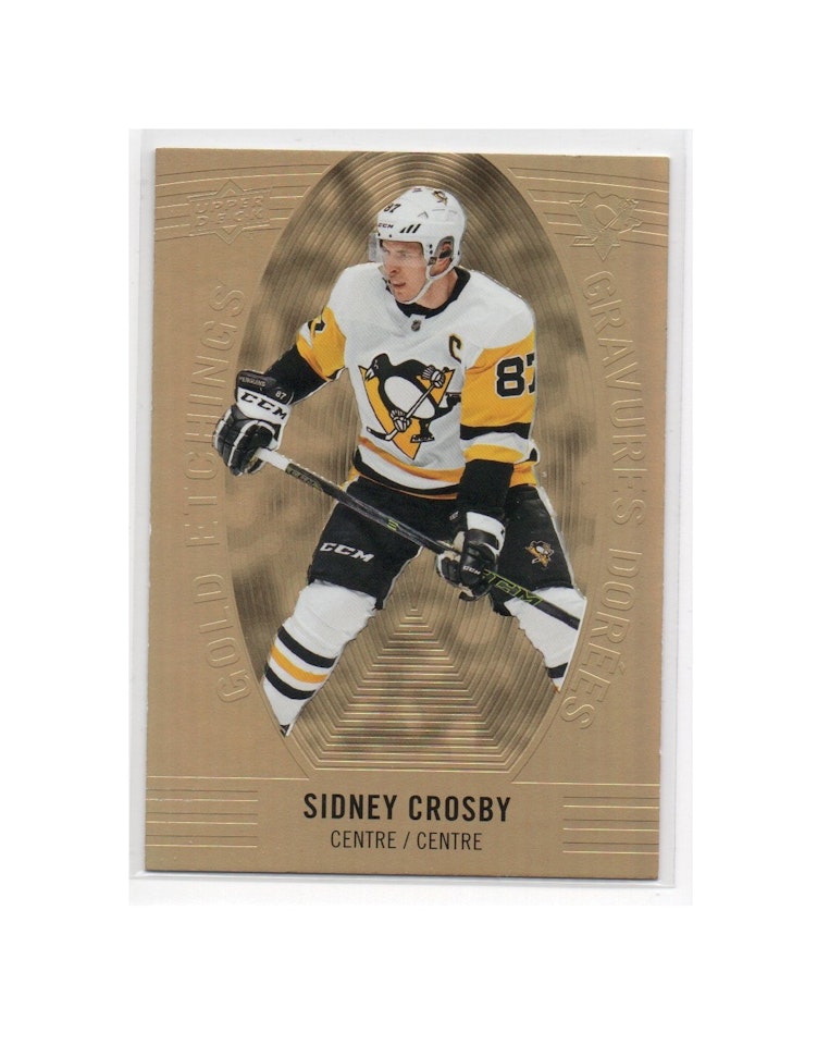 2019-20 Upper Deck Tim Hortons Gold Etchings #GE10 Sidney Crosby (40-X62-PENGUINS)