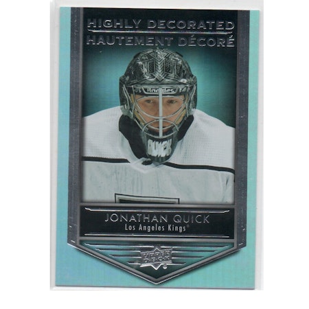 2019-20 Upper Deck Tim Hortons Highly Decorated #HD9 Jonathan Quick (10-X50-NHLKINGS)