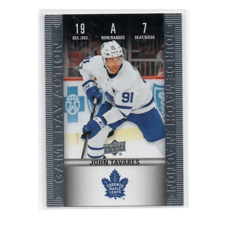 2019-20 Upper Deck Tim Hortons Historic Game Day Action #HGD7 John Tavares (20-X73-MAPLE LEAFS)