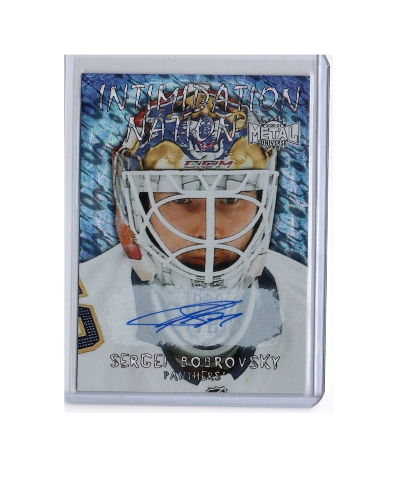 2020-21 Metal Universe Intimidation Nation Autographs Gold #IN10 Sergei Bobrovsky A (1000-HIGHEND-NHLPANTHERS)