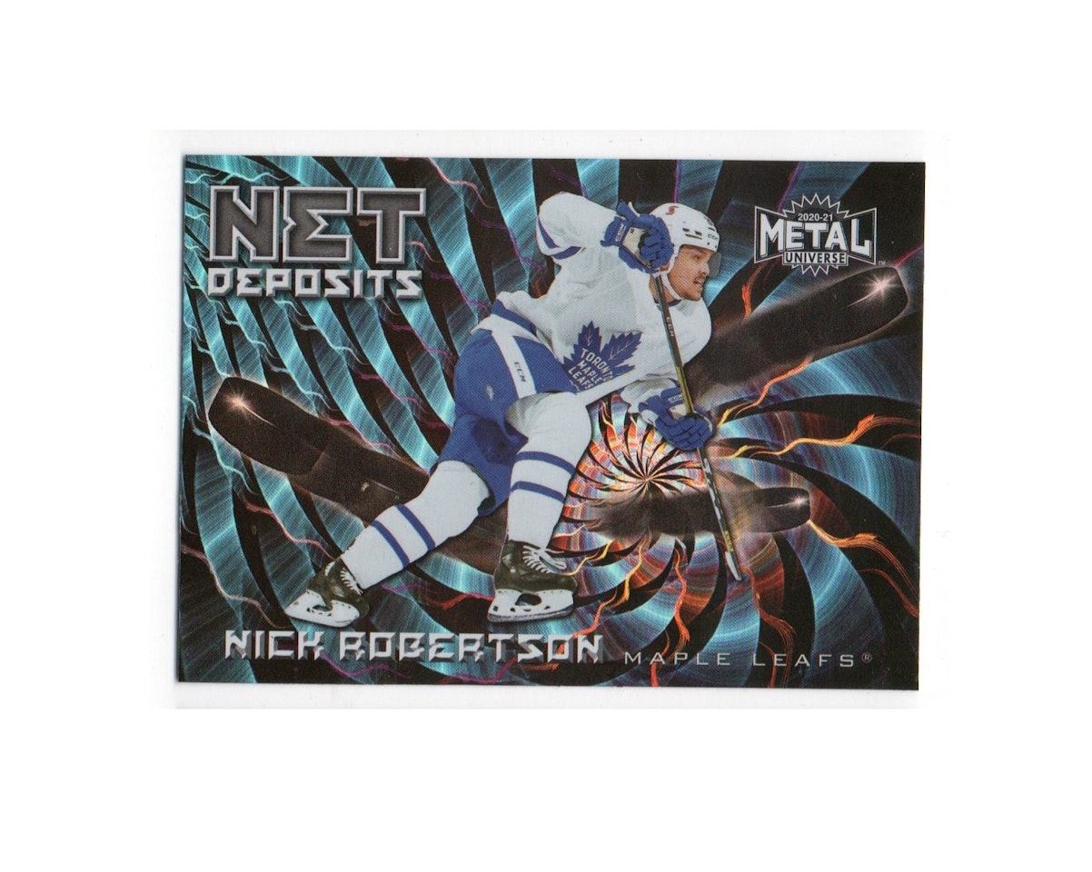 2020-21 Metal Universe Net Deposits #ND3 Nick Robertson (25-X238-MAPLE LEAFS)
