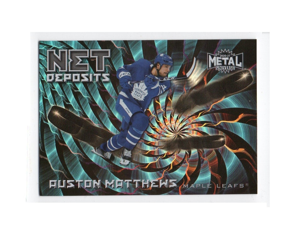 2020-21 Metal Universe Net Deposits #ND21 Auston Matthews (50-X238-MAPLE LEAFS)