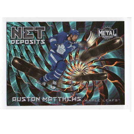 2020-21 Metal Universe Net Deposits #ND21 Auston Matthews (50-X238-MAPLE LEAFS)