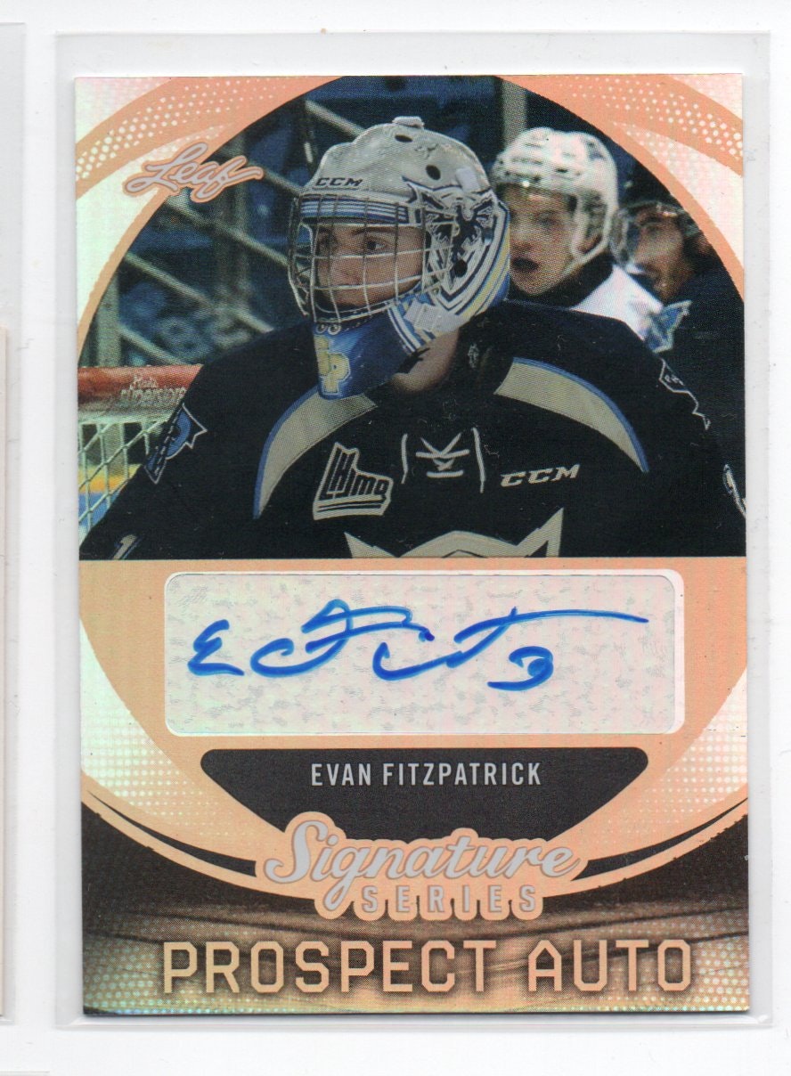 2015-16 Leaf Signature Series Prospects Autographs #SPEF1 Evan Fitzpatrick (50-X335-BLUES)