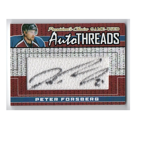 2020-21 President's Choice Autothreads #AT11 Peter Forsberg (1000-X221-AVALANCHE)