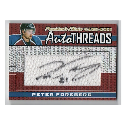 2020-21 President's Choice Autothreads #AT11 Peter Forsberg (1000-X223-AVALANCHE)