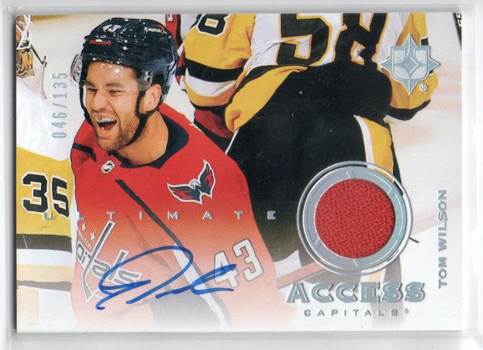 2020-21 Ultimate Collection Ultimate Access Jerseys Autographs #UAATW Tom Wilson (250-X335-CAPITALS)