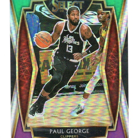 2020-21 Select Prizms Green White Purple #156 Paul George (20-X322-NBACLIPPERS)