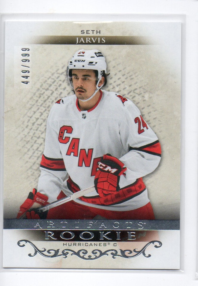 2021-22 Artifacts #RED186 Seth Jarvis RC (150-X44-HURRICANES)