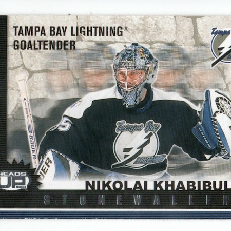 2003-04 Pacific Heads Up Stonewallers #10 Nikolai Khabibulin (10-X340-LIGHTNING)