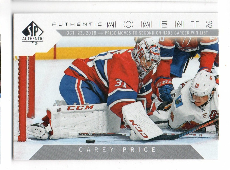 2018-19 SP Authentic #114 Carey Price AM (10-X331-CANADIENS)