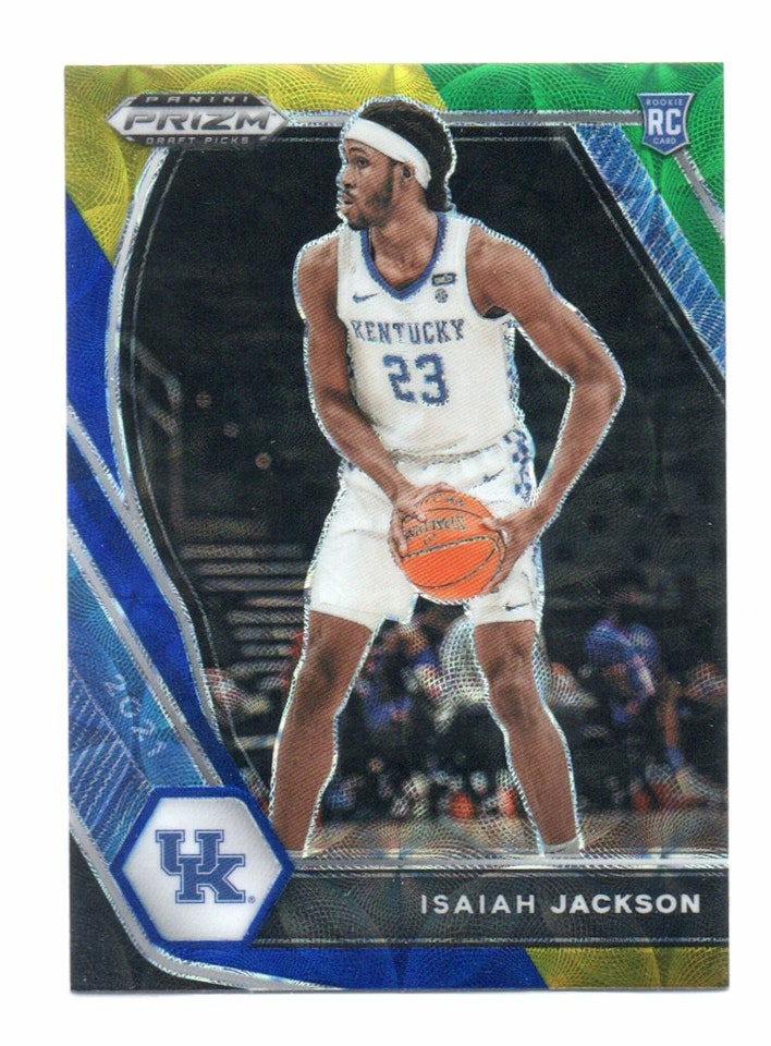 2021-22 Panini Prizm Draft Picks Prizms Choice Blue Yellow and Green #16 Isaiah Jackson (15-X337-NBAPACERS)