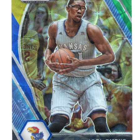 2021-22 Panini Prizm Draft Picks Prizms Choice Blue Yellow and Green #59 Joel Embiid (15-X337-NBA76ERS)