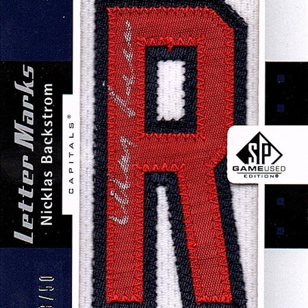 2011-12 SP Game Used Letter Marks #LMNB Nicklas Backstrom (1000-X219-CAPITALS)