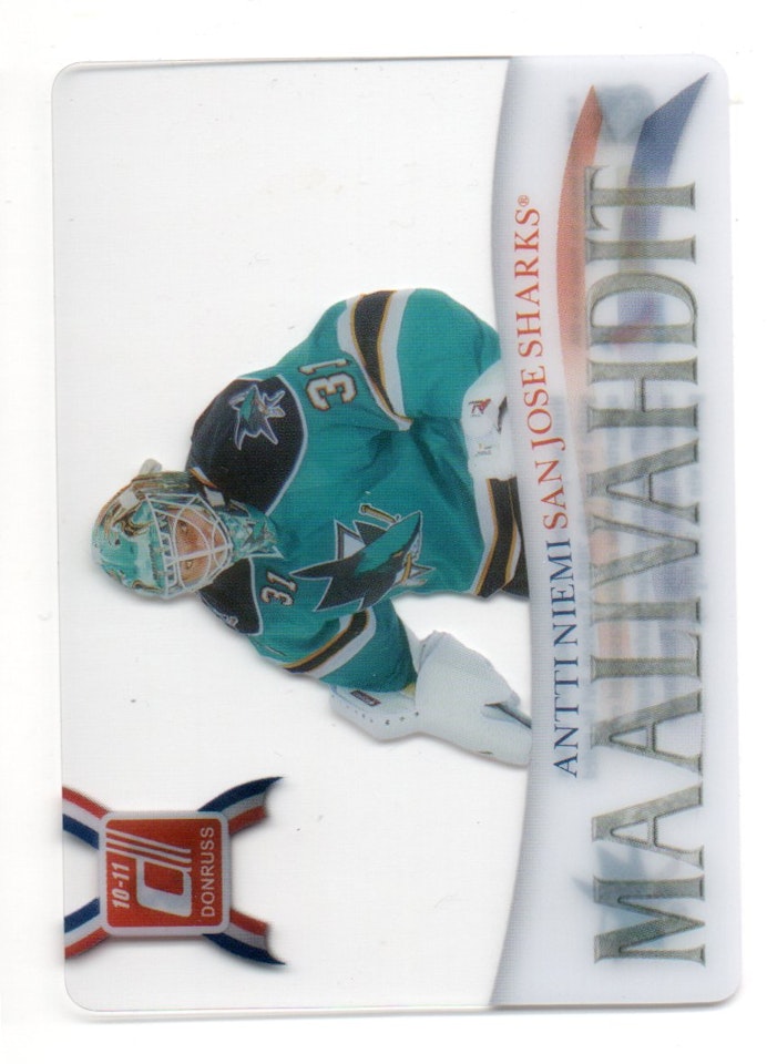 2010-11 Donruss Les Gardiens #13 Antti Niemi (15-X347-SHARKS)