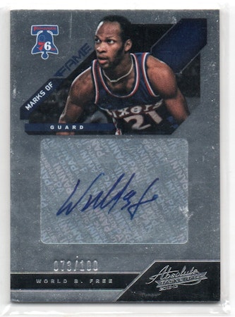 2012-13 Absolute Marks of Fame Autographs #5 World B. Free (50-X348-NBA76ERS)